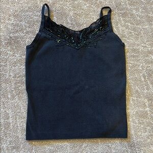 Urchin Elegant Black Beaded Women's Top
